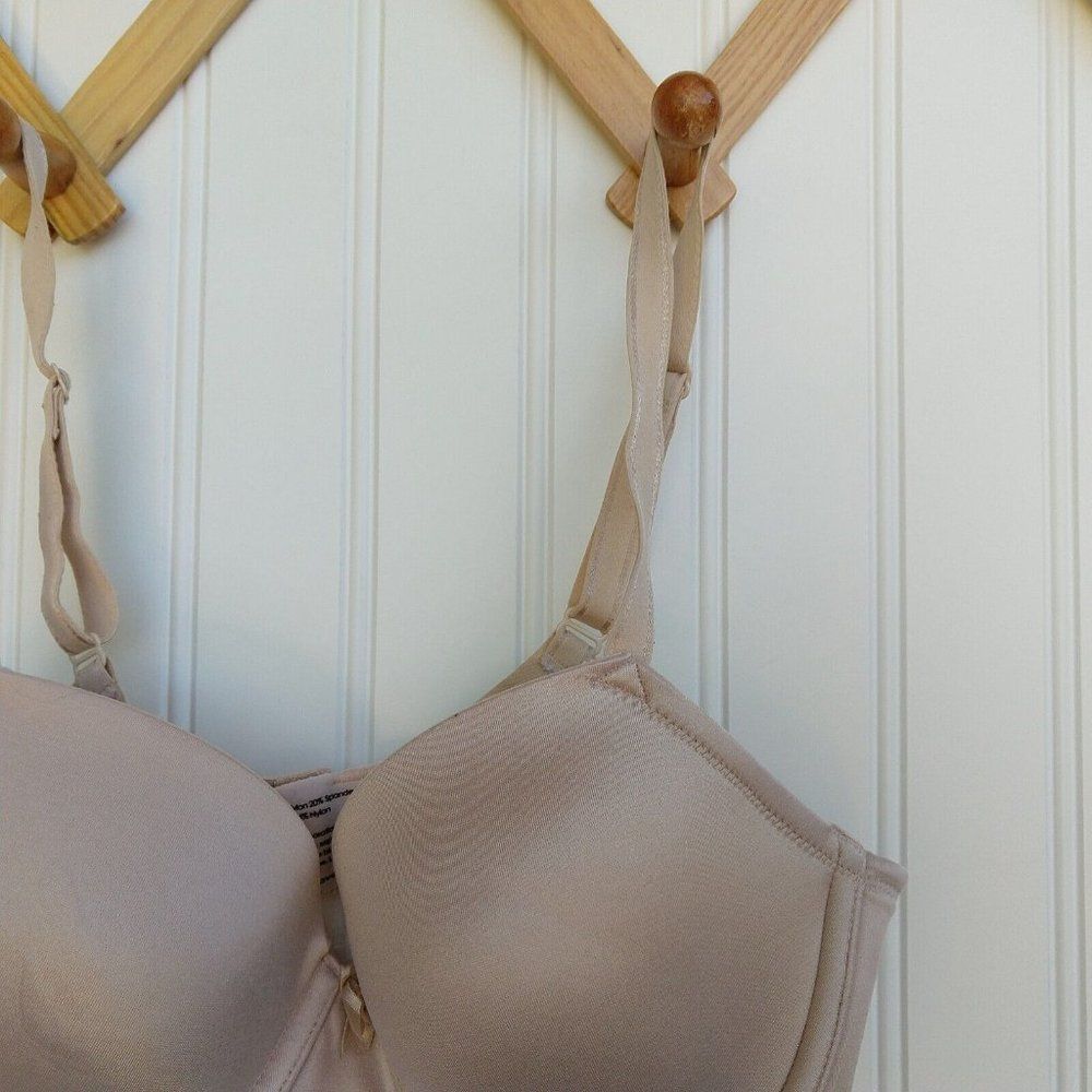 Soma Sensuous Sides Full Coverage Bra Size 32C Beige Sand Satin Underwire Lined - Picture 5 of 9